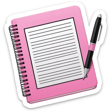 big open pink book and note pen add on it the word BUSY sticker