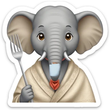 elephant at a restaurant table sticker