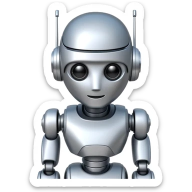 cool and modern robot to represent an AI agent sticker