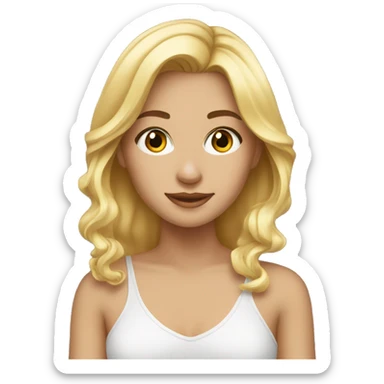 Beautiful blonde highlights girl  sticker