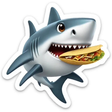 Shark with a taco sticker