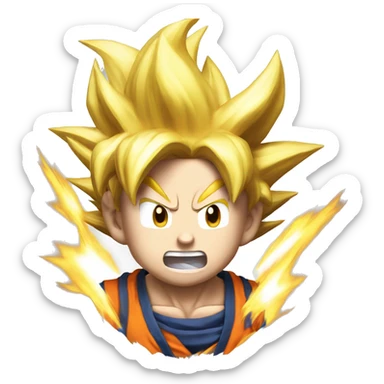goku super saiyan with aura sticker