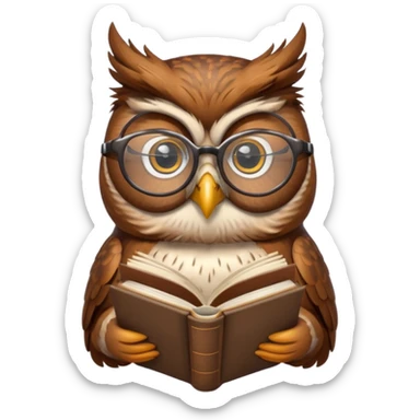 reading owl sticker