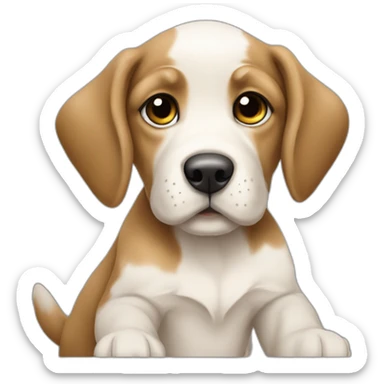 sitting puppy Braque D'Auvergne sticker