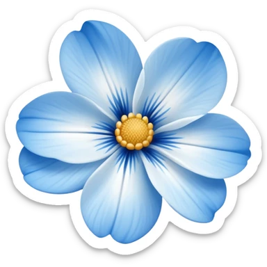 Blue white flower sticker