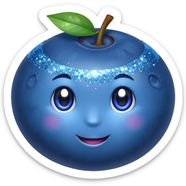 blueberries with glitter sticker