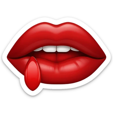 Dark red lips kissed sticker