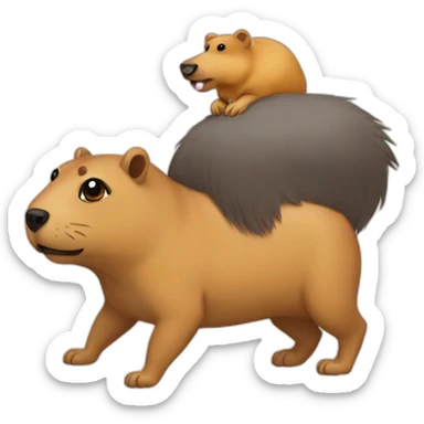 Cappybara on a dog sticker