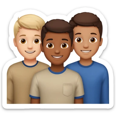 three boys teenagers friends sticker