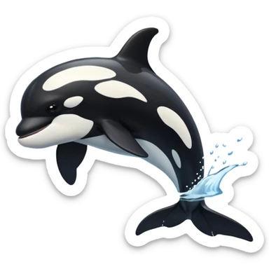 Make an orca swimming powerfully sticker