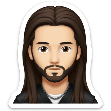 Tom Kaulitz with Dark Brown long hair sticker