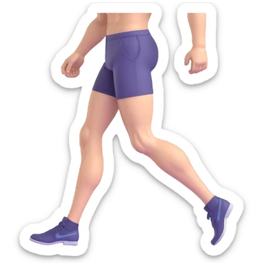 muscular leg of young white man, focus on leg sticker