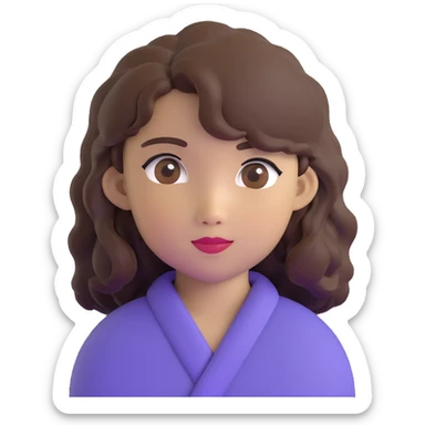 portrait of an Asian girl with medium brown wavy hair and brown eyes sticker