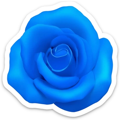 Blue colored rose sticker