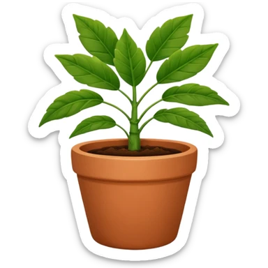 plant in pot sticker
