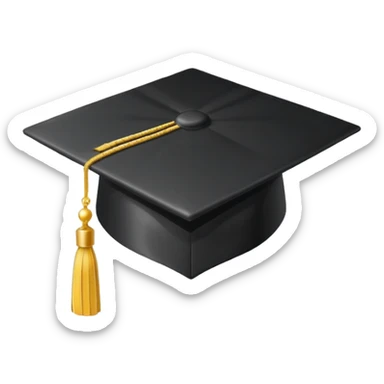 graduation cap tossed in the air sticker