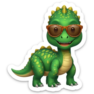 dinosaur wearing sunglasses sticker