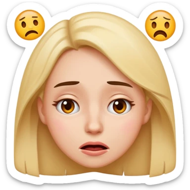 Very exhausted and confused lady emoji but with some humour about it emoji sticker