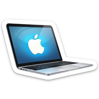 A modern laptop with a glowing screen and sleek aluminum body sticker