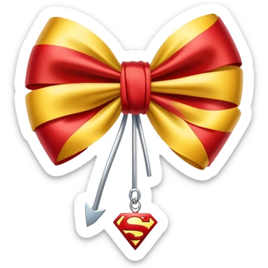 super man logo realistic bow sticker