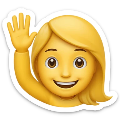 hello hand waving emoji sticker