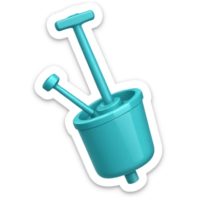 turquoise toilet plunger sticker