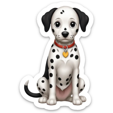 Chien dalmatien assis et debout.  sticker