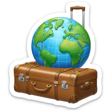 world emoji with luggage bag  sticker