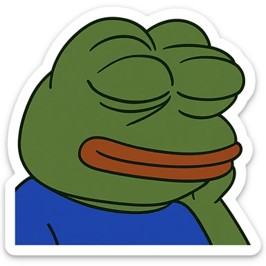 create a pepe sleeping, white background sticker