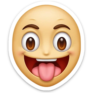 a emoji with tongue out and eyes wide sticker