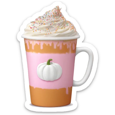 Light pink pumpkin latte with Multicolored Sprinkling sticker