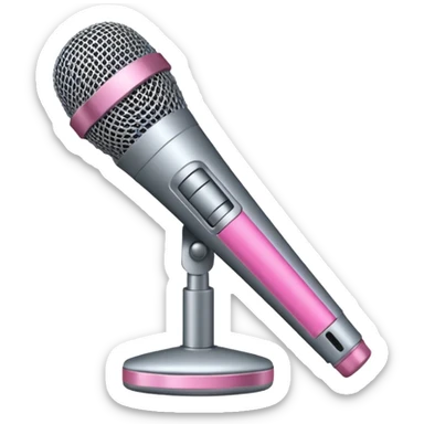 microphone with pink strip on bottom sticker