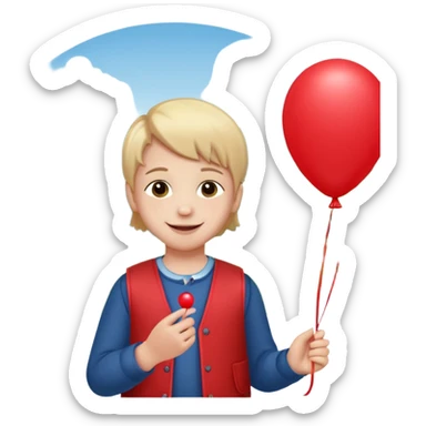 Child + balloon, Park Visitor. with park. sticker