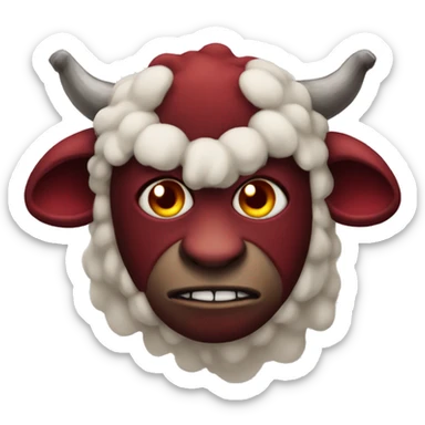 devil in sheep's clothing and dark red face sticker