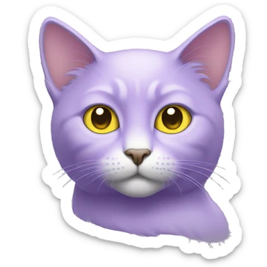 Light purple cat with yellow eyes and no white fur sticker