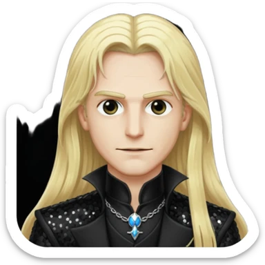 Count Alucard with long blonde hair and black sequin outfit sticker
