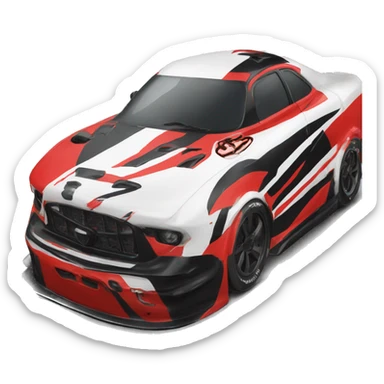 Track hawk with black and red paint job sticker