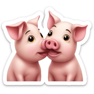 Kissing pigs sticker