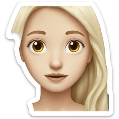 a white skinned slight wavy haired hazel eyes and a Long haired girl  sticker
