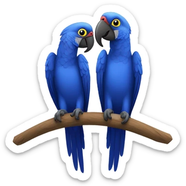 Hyacinth Macaw pair Full Body love each other sticker