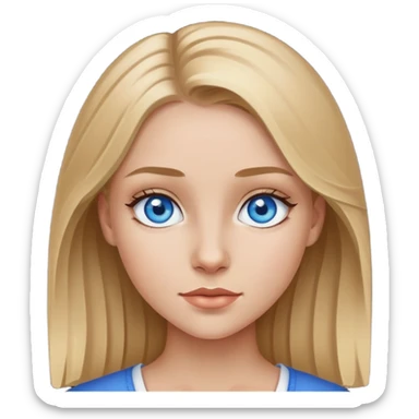 Chica rubia oscuro con ojos azules  sticker