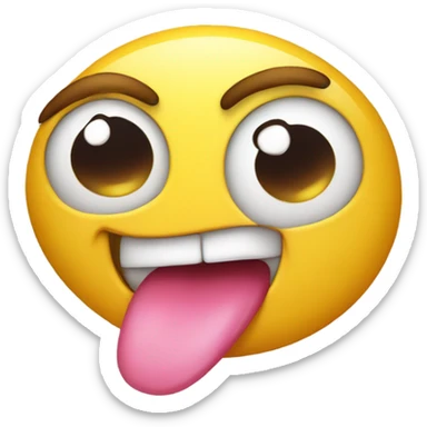 An emoji winking at me with its tongue out. sticker