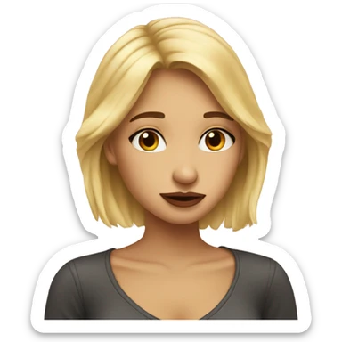 blondy girl who send a kiss sticker