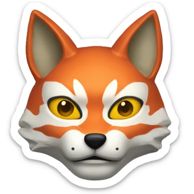 kitsune mask sticker
