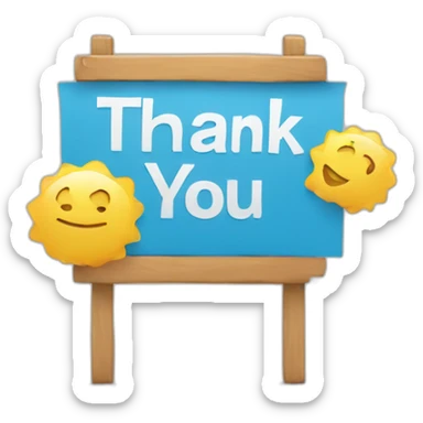 Thank you sign sticker