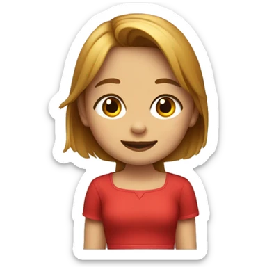 Emoji niña con pelo rojo y morena sticker