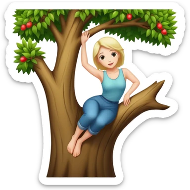 woman sticking back out from tree sticker