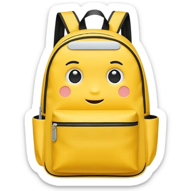 a yellow kid Backpack with zip sticker