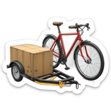 A bicicle with a cargo trailer sticker