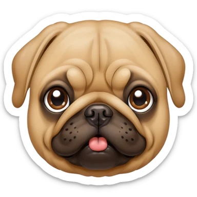 mops pug dog face sticker